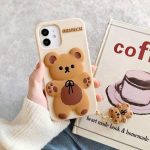 Armas Bowknot Baby Bear multifilmi silikoonist pehme &uuml;mbris koos rippuvate kaantega iPhone'i 6 7 8 11 12 XR XS MAX kogu keha p&otilde;rutuskindlate &uuml;mbriste jaoks iPhone 6/6S