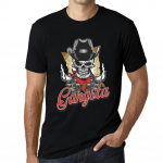 Graafiline meeste T-s&auml;rk &ndash; Gangsta Skull &ndash; Cowboy gangsteri s&auml;rk meestele XS must