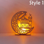 Ramadani kaunistused DIY puidust kuu LED k&uuml;&uuml;nlalamp moslem islam Eid Mubarak k&auml;sit&ouml;&ouml; kaunistused valgus