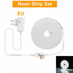 Astmeta h&auml;mardamisega neoonvalgusega LED-riba 1M 2M 3M 4M 5M LED-riba Puutetundliku l&uuml;litiga LED-taustvalgustusega kapp k&ouml;&ouml;gilamp 220v kuni 12v EU pistik 1M EU Plug valge