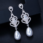 WWJ Cubic Zirconia Long Drop k&otilde;rvar&otilde;ngad naistele Vintage etnilise pulma pulmapeo ehted roosa kuldne v&auml;rv