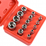 14 tk Female Star Bit pesade komplekt 1/2   3/8   1/4   ajami pistikupesad E4 -E24 koos salvestuskastiga 14Pcs