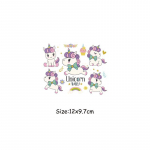 Unicorn seeria komplekt Triibulised plaastrid T&uuml;drukutele Beebi S&auml;rgi Kleebised Isetehtud Thermal Transfer Hot Tear T-s&auml;rk Kleidid Uued triigitud plaastrid