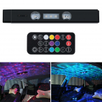 1 Komplekt LED auto atmosf&auml;&auml;rivalgusti juhtmeta katuset&auml;hevalgusti mitme režiimiga RGB 5 režiimiga sisekujundus dekoratiivne &uuml;mbritseva valguse autode lugemislamp kaugjuhtimispuldiga