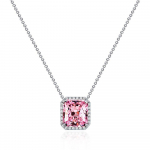 Gica Gema k&otilde;rge s&uuml;sinikusisaldusega teemantkaelakeed 925 sterling h&otilde;be 10*11 mm roosa geomeetriline kalliskivi ripats unikaalne disain romantilised peened ehted pulmakingid 925 Silver roosa