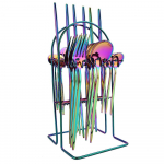 24 tk Western peegels&ouml;&ouml;giriistade komplekt koos luksuslike s&ouml;&ouml;giriistade hoiuriiuliga, kaasas nuga kahvel lusikas teelusikat&auml;is roostevabast terasest s&ouml;&ouml;gin&otilde;ud mitmev&auml;rviline