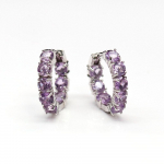 Naturaalset heledat v&auml;rvi amet&uuml;st &uuml;mmargused 4,0 mm k&otilde;rvar&otilde;ngad ehtsad v&auml;&auml;riskivid 925 sterling h&otilde;be moedisain naiste peened ehted lilla