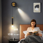 Seinavalgustiga on kaasas kohtvalgusti elutoa taustaga seinalamp Loominguline rippuv joon Moodne minimalistlik hele luksuslik valgustus Magamistoa voodivalgusti must