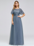 Ever-Pretty Sequin Print P&otilde;randapikkuse v&ouml;&ouml;kohani tikandiga &otilde;htukleit volangidega varrukatega 4XL