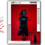 5D DIY Teemanttikunsti Cyberpunk Seksikas Kunst Teemantmaal Mosaiik Kodu Kaunistus Full Round 20X30CM