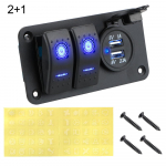 12 ~ 24 V 2/3 Gang veekindel klahvl&uuml;liti paneeli vooluringi juhtimine digitaalne voltmeeter, topelt-USB-port paadiga autoveokile 2+1