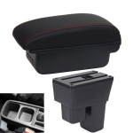 For Honda Jazz For Honda Fit Jazz 2 auto k&auml;etoe kast 2008-2013 Salvestustarvikute sisedetailid Tassihoidja USB-liides punane/must