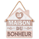 Les Tr&eacute;sors De Lily [R2153] &ndash; Taupe 'Messages' puidust tahvel (maja &ndash; &Otilde;nne maja) - 20x20 cm hall