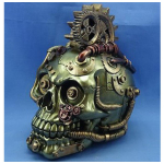Les Tr&eacute;sors De Lily [R6684] &ndash; vaigust kujuke  Skull  must beež (m&uuml;ts- aurupunk) - 17x16x12 cm roheline