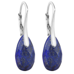 Lily-Crystal [R5990] - K&auml;sit&ouml;&ouml;na valmistatud h&otilde;bedased liiprid 'Mineralia' h&otilde;bedane lapis lazuli - 15x10 mm sinine