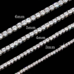 Meeste Naiste Tennise Kaelakee 3/4/5/6mm Tsirkoonkett Kaelakeed 40-60cm Unisex Choker Peened Ehted 3mm-40cm (16in) kuld