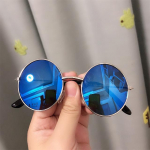 Laste &uuml;mmarguse raamiga p&auml;ikeseprillid Metallist beebidele m&otilde;eldud p&auml;ikeseprillid Lastele P&auml;ikesetrend Street Shooting Rekvisiidid S&otilde;iduprillid sinine