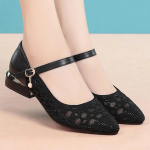 WTEMPO naiste madala kontsaga sandaalid, pehmest nahast v&otilde;rk, &otilde;&otilde;nsad, mugavad ja mitmek&uuml;lgsed, moodsad kivikivist p&auml;rlpandlaga pehme tallaga &uuml;ksikud kingad 35 must