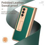 T&auml;iskaitsega Pinnatud Matist Nahast &Uuml;mbris Samsung Galaxy Z Fold4 5g Fold 4 Fold3 Fold2 Fold 3 2 Karastatud Klaasiga Coque &Uuml;mbrised for Samsung Z Fold 3 roheline