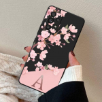 Pink Flowers Initial Letter A &uuml;mbris Samsung Galaxy A21s A72 A32 A52 A22 A13 A12 A33 A23 A71 A31 A51 A53 Tpu pehme matt kate Samsung A11