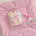 Cartoon Pink Ingel Pig Cherry Sweet Love Flower Multifilm Imd V&otilde;tmehoidja Juhtmeta Bluetooth-k&otilde;rvaklappide &uuml;mbris Airpodi 1 2 Pro 3 2 jaoks For Airpods 3 (2021)