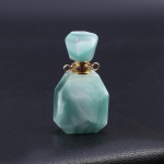 Parf&uuml;&uuml;mipudeli ripats Looduslikust kivist Amasoniidist kaelakee ripats ehete valmistamiseks Amulettide valmistamiseks DIY kaelakee tarvik 34x18mm