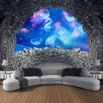 Boheemlaste Kawai kunst t&auml;hetaeva kivi Gobel&auml;&auml;n Seinaripp Geomeetria Hipi gobel&auml;&auml;n Kodu Toa Sisustus Esteetiline Kaunistus 230x180cm