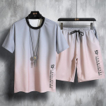 Harajuku Hip Hop Summer Meeste Spordidressi 2-osaline komplekt &Otilde;huke pehme hingav s&ouml;rkimiskost&uuml;&uuml;m meeste l&uuml;hikeste varrukatega T-s&auml;rgi ja l&uuml;hikeste p&uuml;kste komplektid M