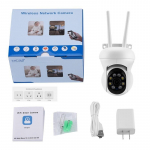 5 GHz ja 2,4 GHz seirekaamera HD 1080P PTZ v&auml;litingimustes WiFi turvakaamera t&auml;isv&auml;rviline &ouml;&ouml;n&auml;gemine inimese j&auml;lgimine 4x digitaalse suumiga IP-kaamera 5G EU Plug valge