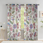 V&auml;rviline lillekardin elutuppa Elegantne abstraktne kardin Lilleviinapuust prinditud aknakatted k&otilde;rge varjundiga (70&ndash;90 %)2 paneeli W66 X H183cm X 2