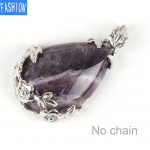 Naiste moe ripats loomingulise stiiliga kampsun kett Water Drop Natural Stone Rose kaelakee amethyst