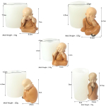 3D budistlik munga silikoonvorm isetegemine k&auml;sitsi valmistatud algaja munga kujuga kips savik&uuml;&uuml;nal vormi valmistamisel Buddha kuju k&auml;sit&ouml;&ouml; kaunistus
