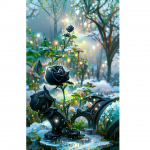 Uus saabunud isetehtud teemantmaal unistus must roos t&auml;isteemantmosaiik 5d teemanttikandid lille ristpistega kivikivi Full Round 20x30CM