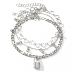 Suvine h&otilde;bedane teemant jalav&otilde;ru Ranna jalav&otilde;ru, mis sobivad ehtega kingituseks mitmekihiline tutikett lukuga ripats jalaketi komplekt, 3 h&otilde;be