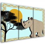 Kolmeosalise pildiga l&otilde;uenditr&uuml;kk Ninasarvik 60x40 sinine