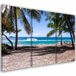 Kolmeosalise pildiga l&otilde;uendiprint Tropical Beach 60x40 sinine