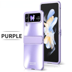 Samsung Galaxy Z Flip 4 3 Flip4 Flip3 5G Luksusliku Forsted Plating-telefoni korpuse Hingekaitse Kukkumisvastane P&otilde;rutuskindel k&otilde;va kate Galaxy Z Flip4 lilla