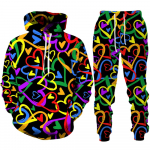 Sweet Love Heart 3D Prindiga meeste/naiste dressikomplektid vabaaja kapuutsi ja p&uuml;kstega 2 tk. Komplektid Oversize Pullover Trend Couple 6XL