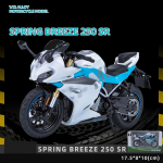 1:12 Scale Spring Breeze CF 250SR Diecast mootorratta mudelim&auml;nguasi, heli ja valgusega koopia s&uuml;nnip&auml;evakingiks j&otilde;ulukingituste kollektsiooni jalgratas 1/12-17.5x10x8cm valge