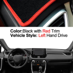 For Toyota RAV 4  RAV4 Car Inner Dashboard Cover Center Console Cover Protector Auto Dash Mat Carpet Sun shade Red LHD black