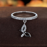 1 tk h&otilde;bedase/kuldse v&auml;rviga s&otilde;rmused naistele armas liblikas looma ripatss&otilde;rmus kivist sisekujundusega s&otilde;rmus kihlus- ja pulmapaela s&otilde;rmus 6 valge