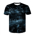 Suvemood Space Abstract Graphic T-s&auml;rgid 3D Prindiga Huvitav Valemustrikk Meeste T-s&auml;rk Uus Casual Cool Style T-s&auml;rk 6XL