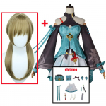 M&auml;ng Honkai Star Rail Qingque Cosplay kost&uuml;&uuml;m Kleit Vormi &uuml;likond Riietus Qing Que Aksessuaarid Halloweeni j&otilde;ulupeo riided L-(Costume+Wig)