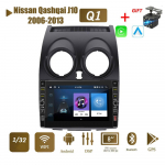 8-tolline Androidi autoraadio multimeediumivideopleier Nissan Qashqai J10 2006-2013 jaoks koos nupunupuga Carplay WiFi BT 2 Din 2+32GB 1+32GB
