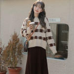 Jaapani vintage kampsun, naiste s&uuml;gis- ja talvine sviiter. One Size valge