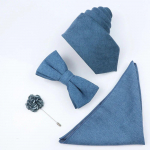 &Uuml;hev&auml;rviline puuvillane meeste lipsukomplekt, &uuml;lipehme seemisnahast kaelaside, kikilipsu pross, roosa, sinine, peigmehele, pulmapidu,