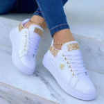 Naiste vabaajajalatsid Mood Liblikad Decor &Uuml;mmargused tossud Nahast paeltega platvorm Naiste vulkaniseeritud kingad Naiste jalatsid 36 kuld