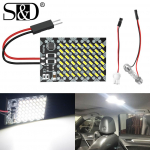 1 tk Super Bright LED 48SMD 3014 Auto Dome paneelvalgusti auto salongi lugemislambi katusepirn koos T10 W5W C5W 31mm-41mm Festoon 2 adapteri alusega
