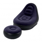 1 komplekt Suurep&auml;rane t&auml;ispuhutav lamamistool, rebenemiskindel, mugav puudutada &Uuml;lipehme t&auml;ispuhutav laiskdiivan koos taburetiga kontorisse sinine