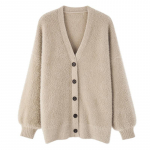 S&uuml;gistalvine uus avar kardigan kampsun Solid Slim kootud kampsun V-kaelusega Faux Mink fliisist kampsunid mantel Naiste 11650 S parkkoor